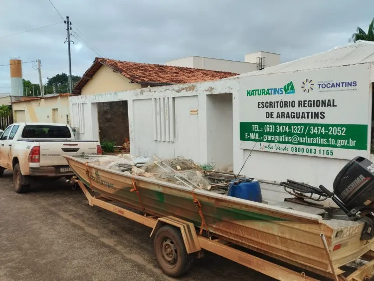 Naturatins apreende mais de mil metros de redes de pesca no Bico do Papagaio